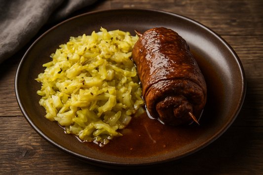 Deftige Keto-Rinderrouladen mit Butterschmalz-Kohl
