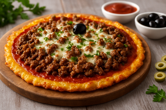 Hackfleischpizza mit Käseboden