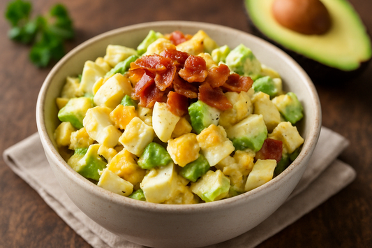 Keto-Eiersalat mit Avocado & Speck