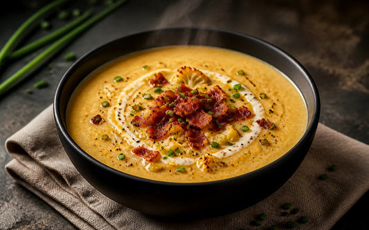 Cremige Keto Blumenkohl-Käsesuppe mit Bacon - Keto-Anleitung.de