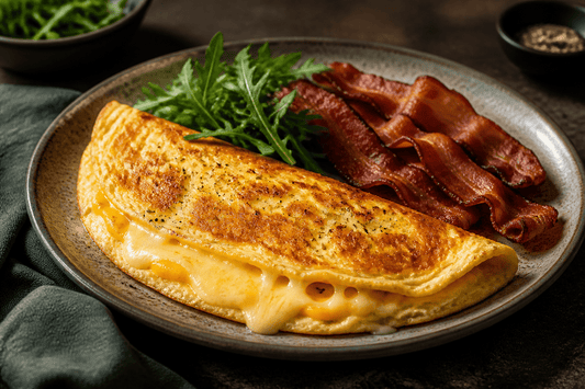 Käse-Omelette mit Bacon & Rucola - Keto-Anleitung.de