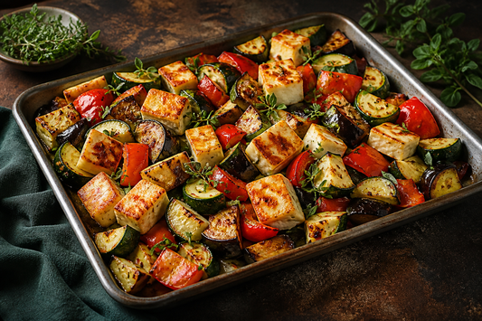 Ofengemüse mit Halloumi & Kräutern - Keto-Anleitung.de