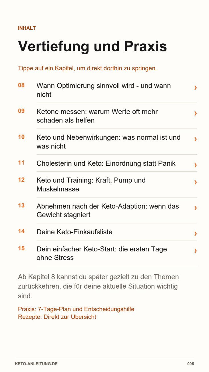 Inhaltsverzeichnis: Kapitel 8 bis 15, Vertiefung und Praxis